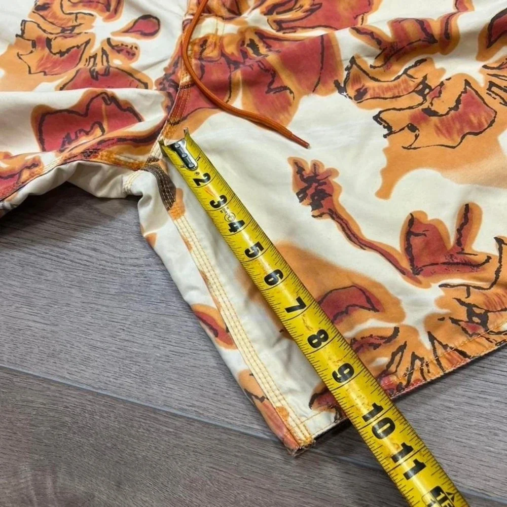 Mossimo Board Shorts Mens 38 Orange Floral Tropical Surf Swim Trunks RN17730